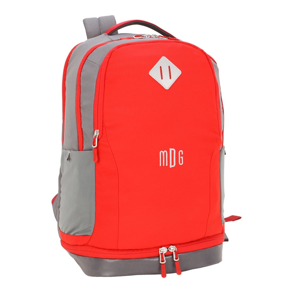 NWT$70 POTTERY BARN TEEN Gray/Red Solid Athletic Recycled Backpack
